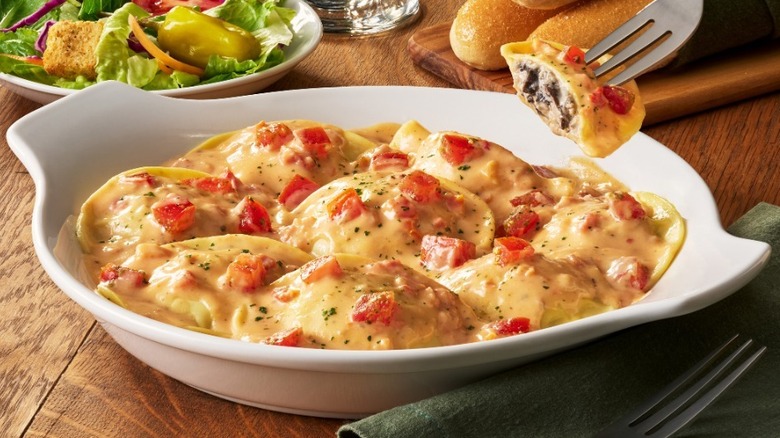 A plate of Ravioli di Portobello at Olive Garden