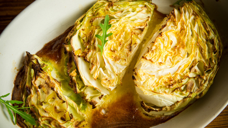 Roasted cabbage wedges