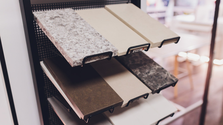 Various countertop material samples