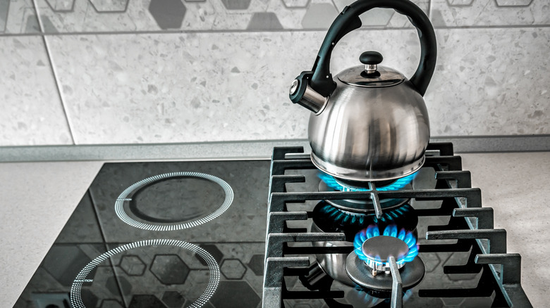 a stovetop that is half gas and half induction