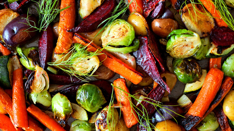 colorful roasted autumn vegetables