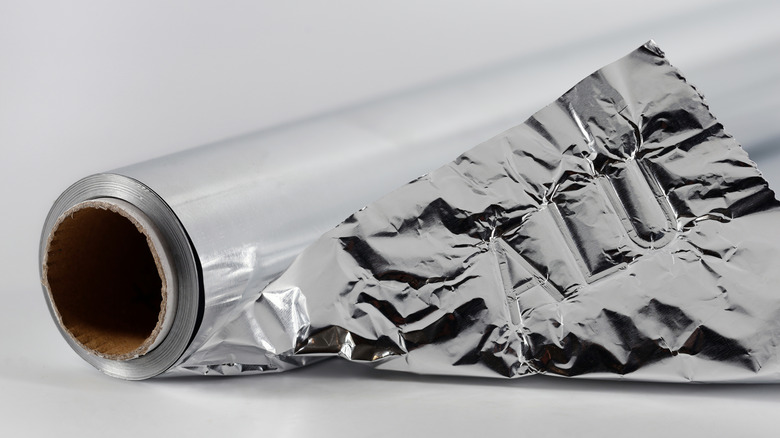 Partially rolled aluminum foil
