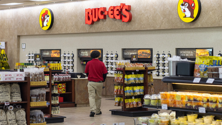 Buc-ee's interior featuring the soda fountain area plus snacks
