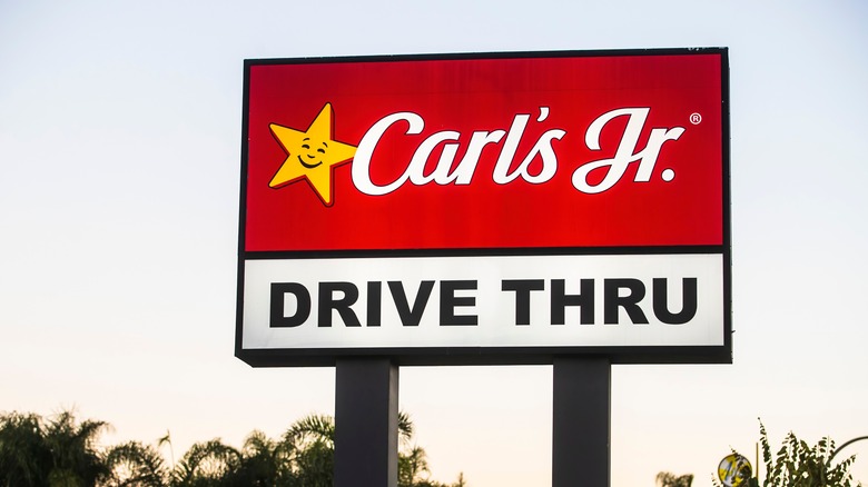 Carl's Jr. drive thru sign