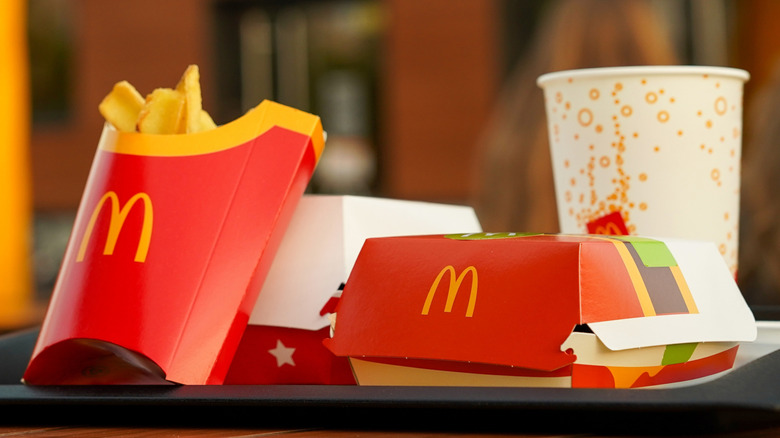 McDonald's meal items on a tray