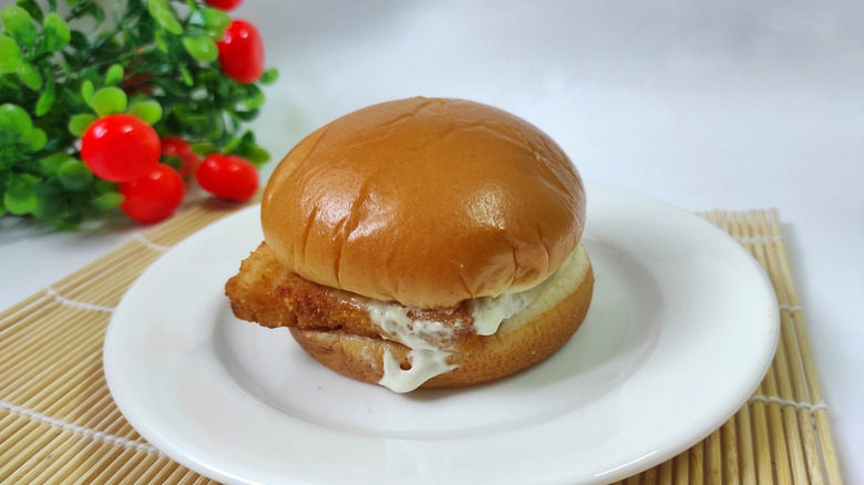 mcdonalds filet o fish on a plate
