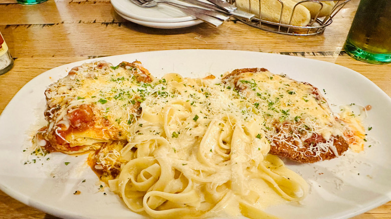 Olive Garden lunch pasta with meat