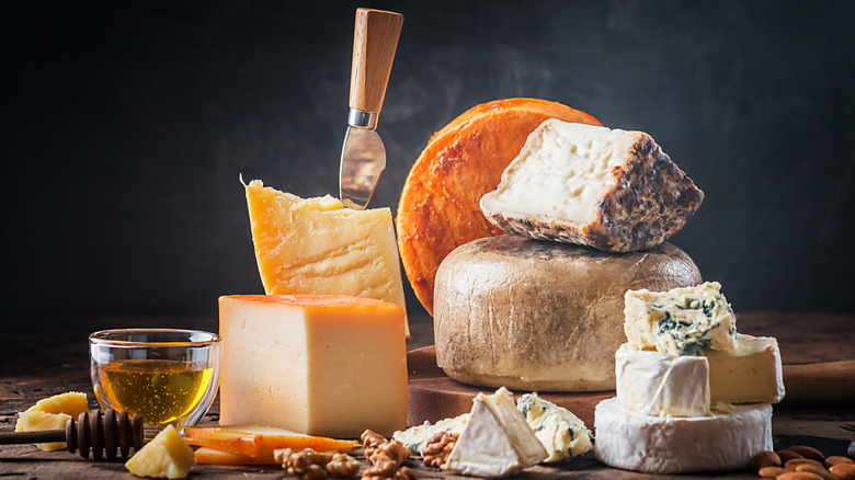 Several cheese varieties are grouped together.