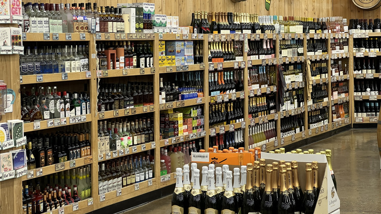 The spirits section at a Trader Joe's