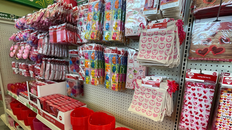 Valentines aisle at Dollar Tree