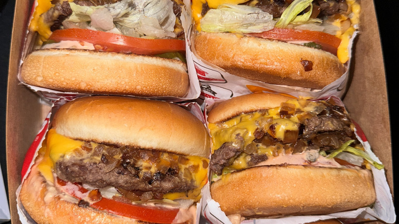 In-N-Out animal-style cheeseburgers