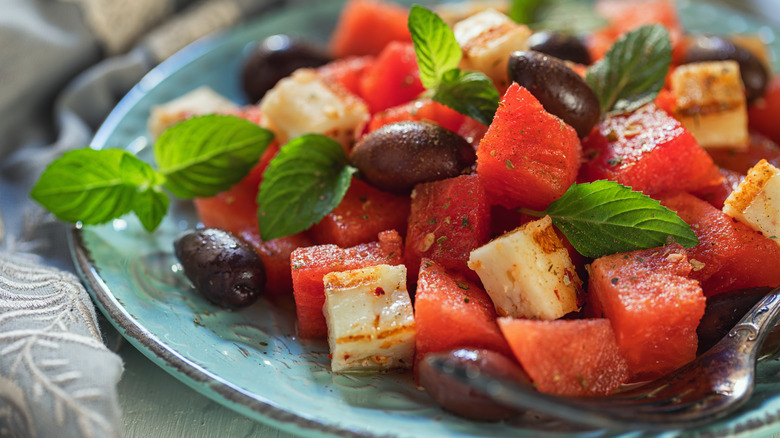 Grilled mixed fruit salad