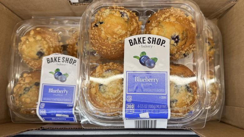 The Bake Shop Bakery blueberry muffins in box