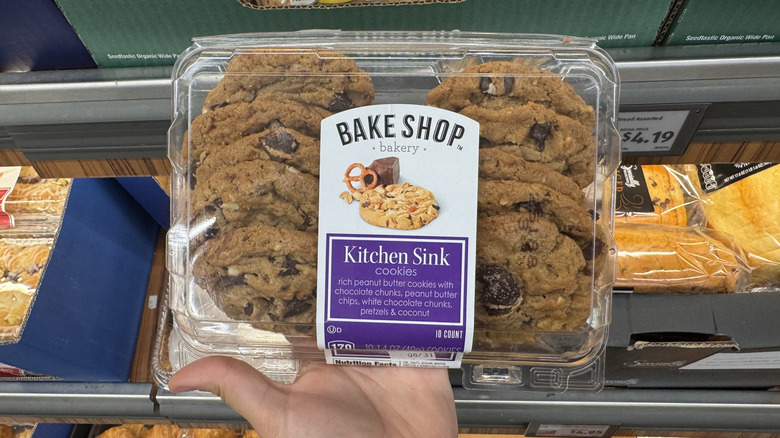 Kitchen sink cookies in a clamshell container