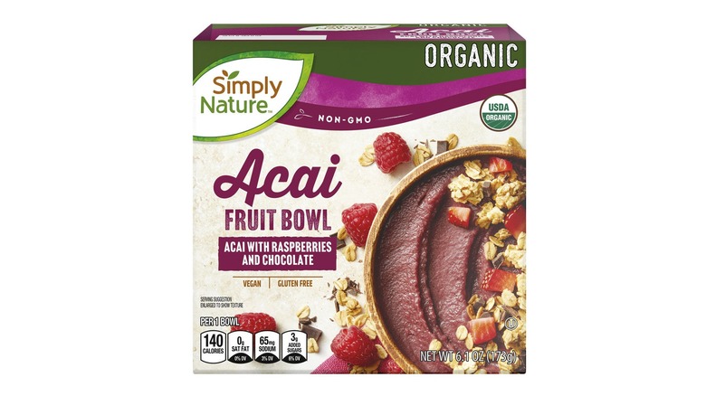 A square box containing a Simply Nature Acai Fruit Bowl