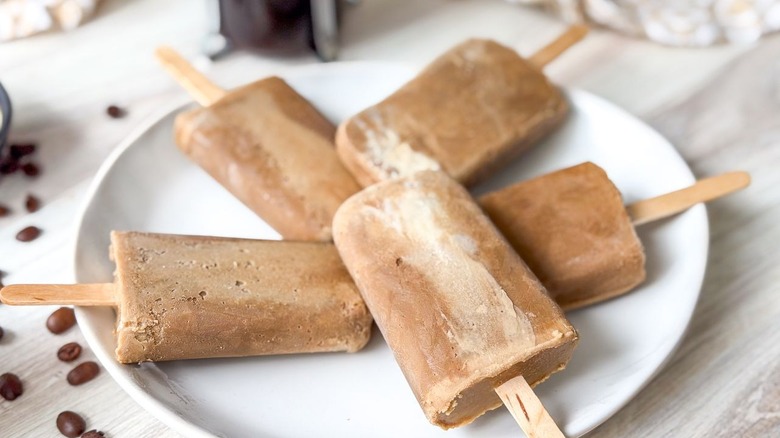 Close up of Vietnamese coffee popsicles