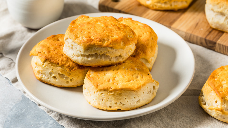 baked biscuits on a plate