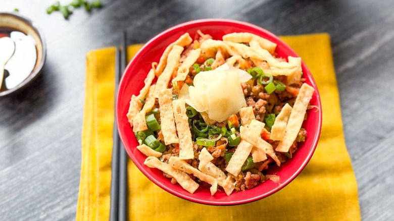 Easy pork eggroll in a bowl
