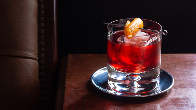 negroni on a side table