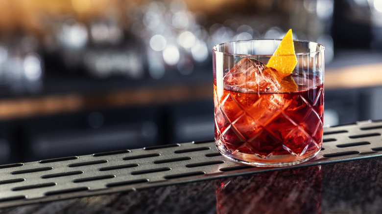 negroni on a bar