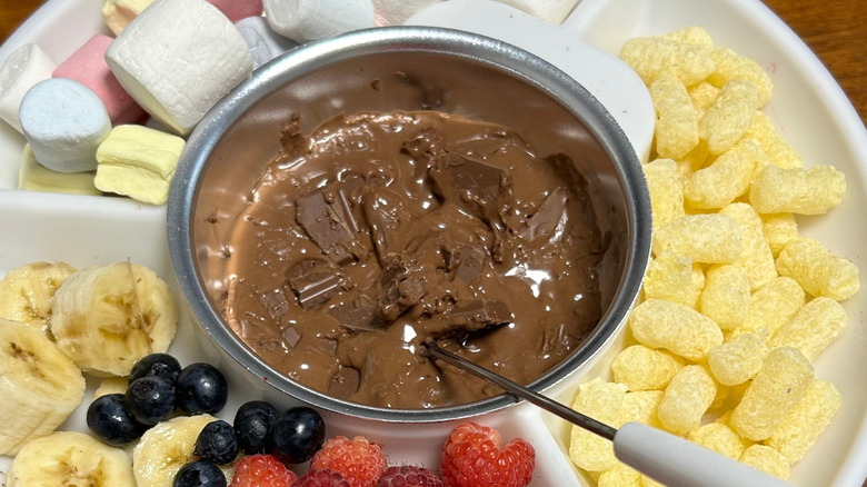 Chocolate fondue platter