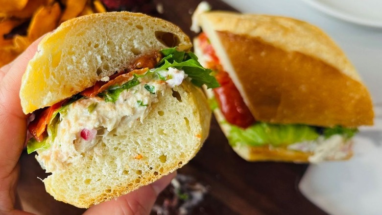 Elevated tuna salad sandwich