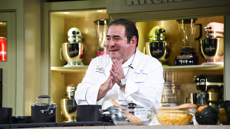 Emeril Lagasse giving a cooking demonstration