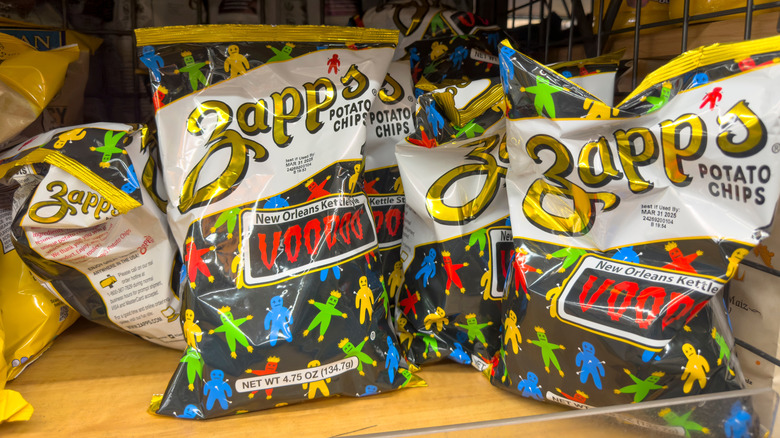 Zapp's Voodoo flavor chip bags on shelf