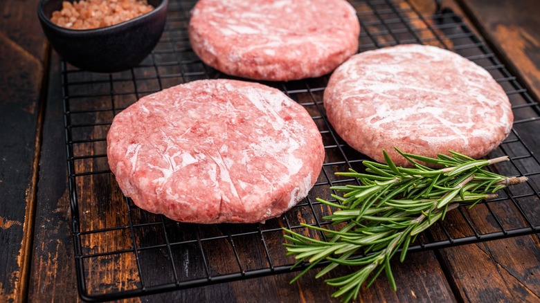 frozen beef patties with rosemary