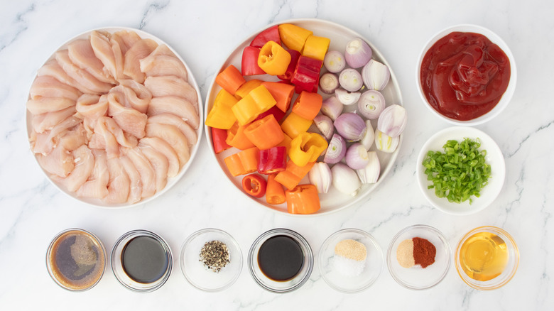 Espresso-tinged bbq chicken skewer ingredients