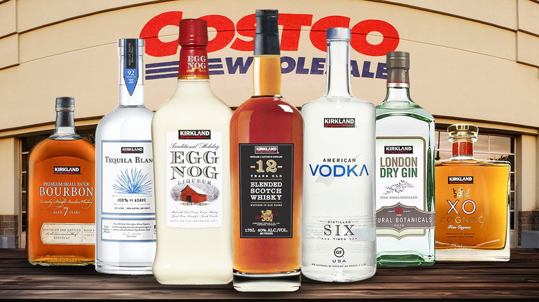 Bottles of Costco's Kirkland Signature liquor bottles