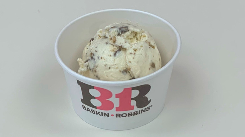 A cup of Baskin-Robbins REESE'S® Peanut Butter Cup ice cream