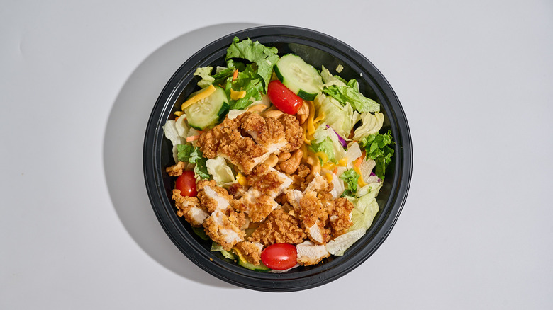 Garden fresco salad in a bowl on a table
