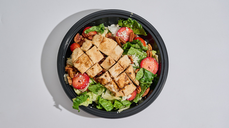 Strawberry Fields Salad in a bowl on a table.