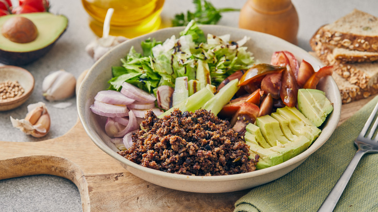 A healthy post-workout protein lunch.