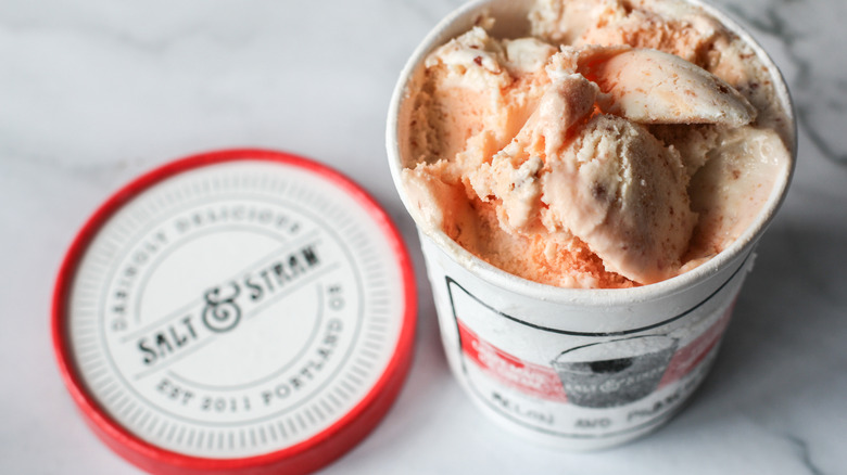 Close-up shot of melon ice cream