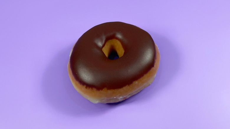 The chocolate glazed donut from Krispy Kreme