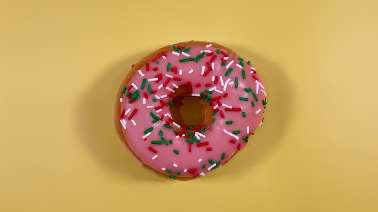The strawberry iced donut from Krispy Kreme