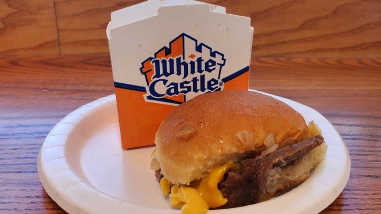 White Castle double cheese slider