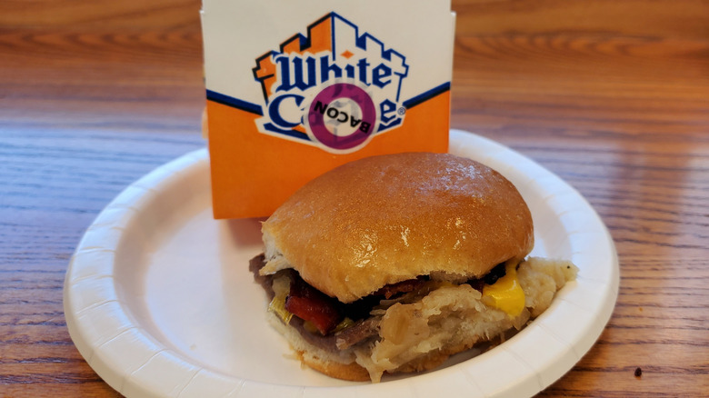 White Castle bacon cheese slider