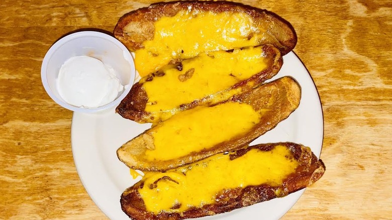 Texas Roadhouse Tater Skins appetizer is shown.