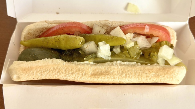 A Chicago Dog in its package