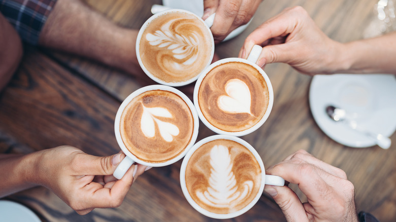 Four cups of coffee