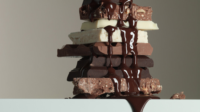 Stack of chocolate bars