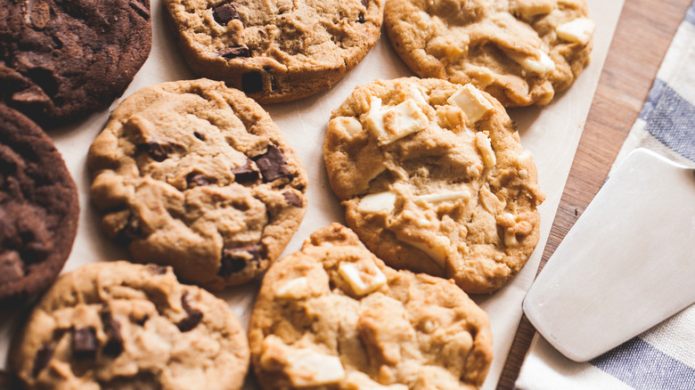 Three types of chunky cookies