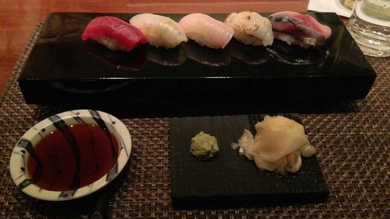 Assorted sushi from Masa in New York City