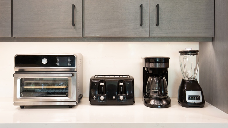Small appliances on kitchen counter