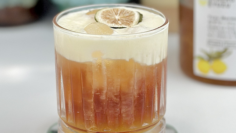 A cup of cheese foam tea.