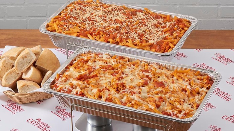 Trays of tomato pasta