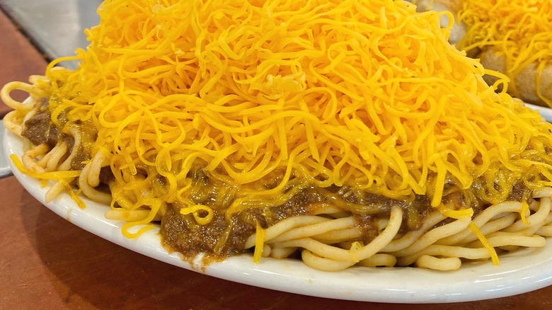 Cincinnati chili in restaurant